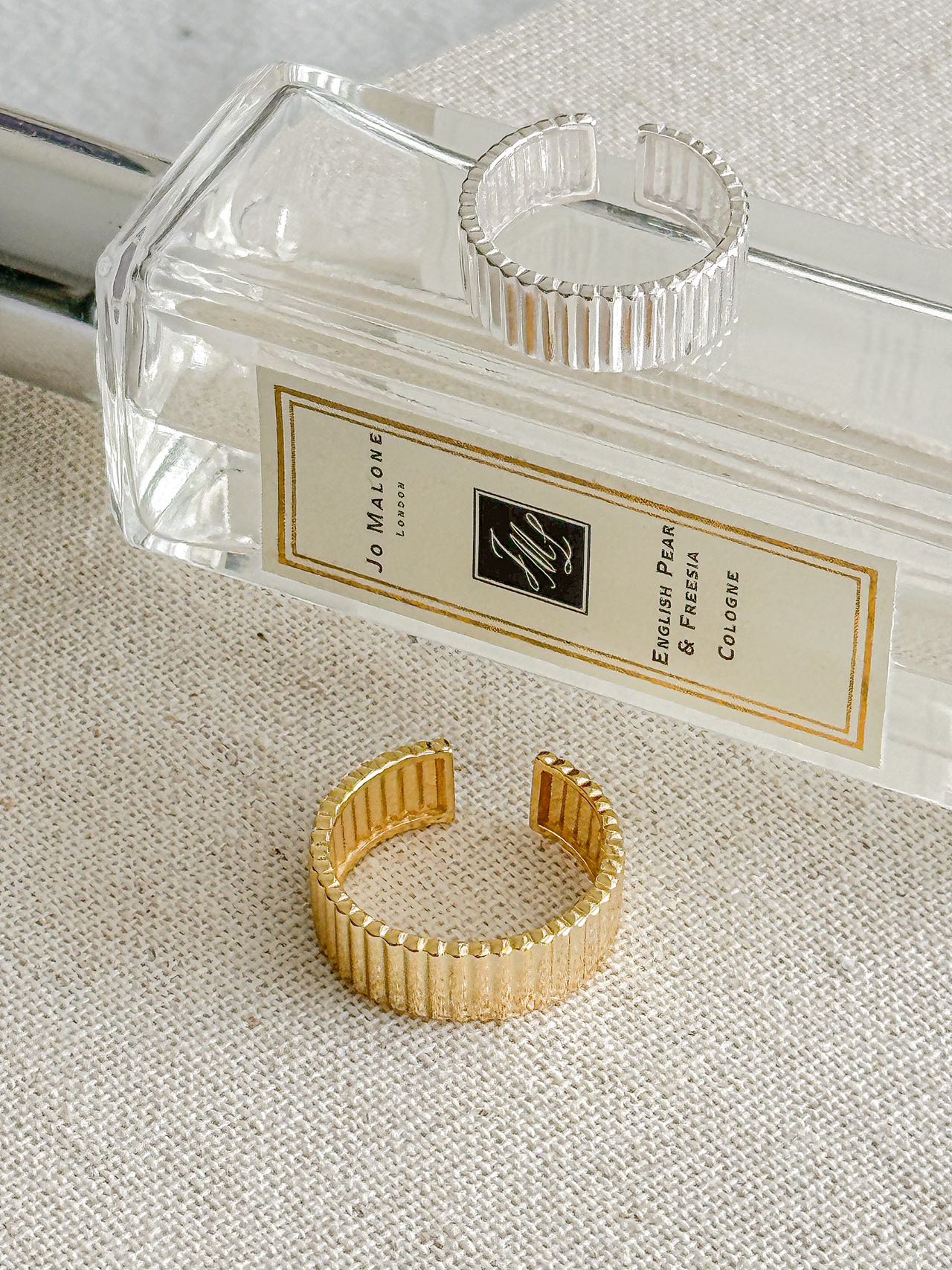S925 Textured Thick Band Open Ring
