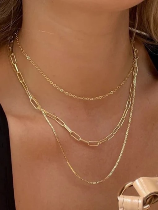 Triple Layer Link Chain Necklace