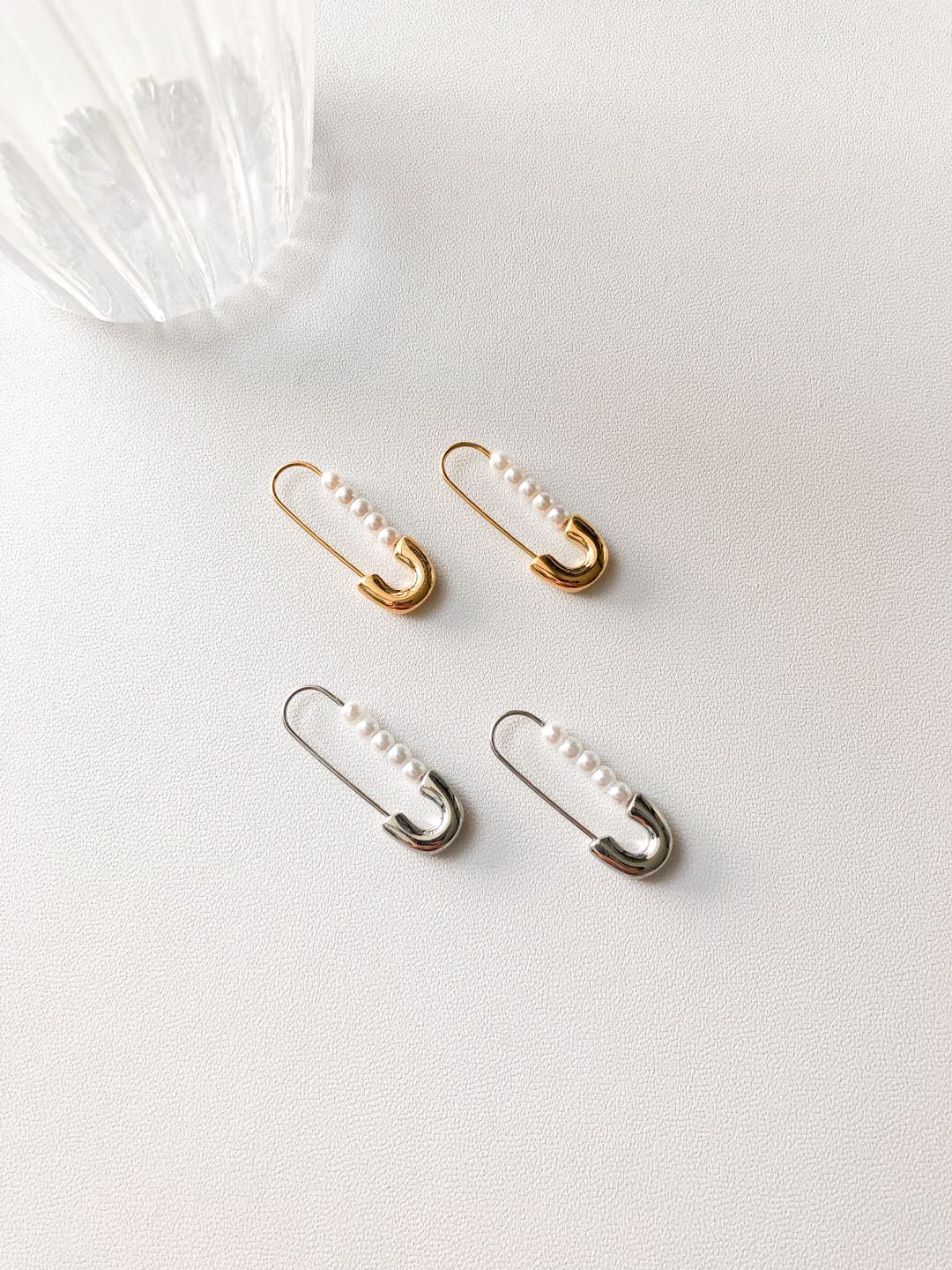 Safety pin drop deals earrings