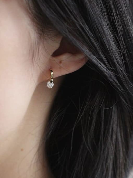 S925 Cubic Zirconia Gold Leverback Earring