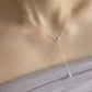 S925 Gemstone Thin Tassel Lariat Necklace