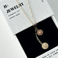 Link Chain Coin Lariat Necklace