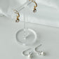 S925 Gemstone Pearl Drop Earring