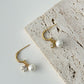 S925 Gemstone Pearl Drop Earring