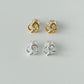 S925 Pretzel Shape Knot Stud Earring