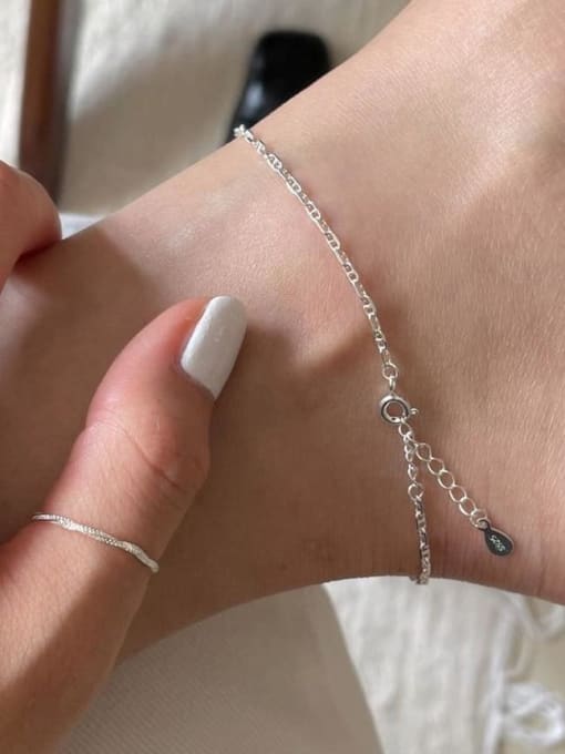 S925 Silver Thin Pig Nose Anklet