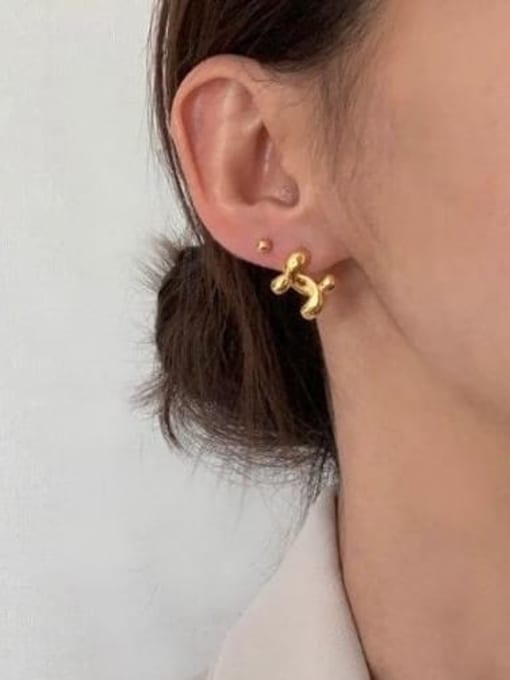 Double C Sterling Silver Stud Earring