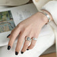 S925 Merci Letter Band Open Ring