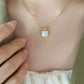 Square Enamel Gem Gold Necklace