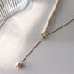Tassel Lariat Pearl Chain Necklace