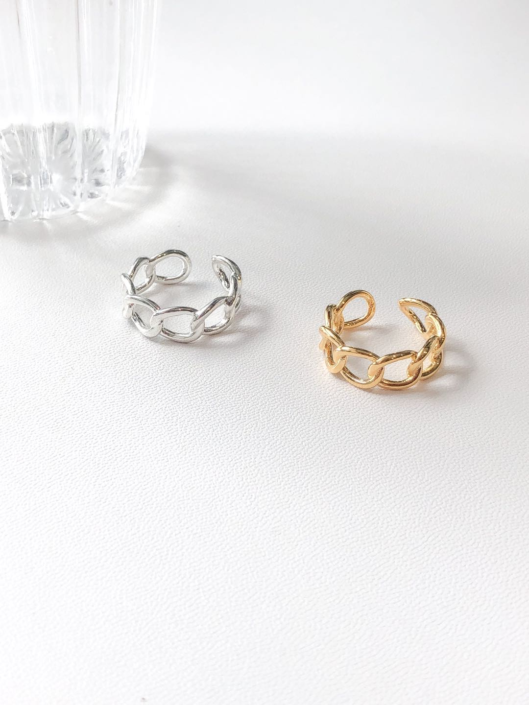 Wide Link Chain Chunky Stacking Ring