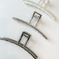 Plain Large Alloy Jaw Hair Claw | Grey Tone