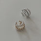 Two-toned Triple Band Pearl Ear Cuff