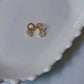 Natural Pearl Double Circle Gold Earring