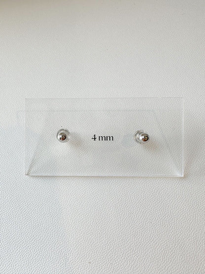 S925 Silver Daily Round Ball Stud Earring