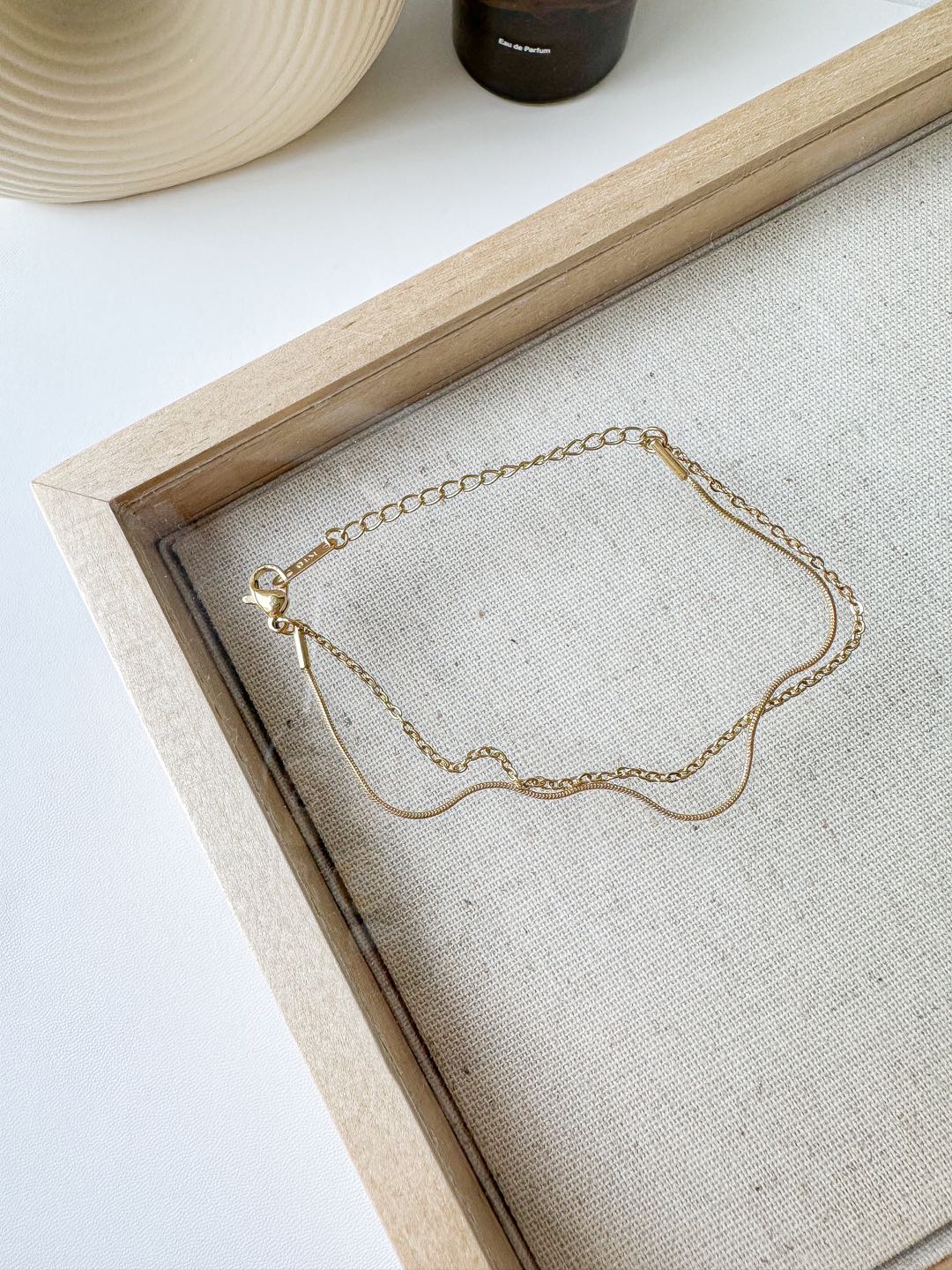 Double Chain Gold Minimalist Anklet