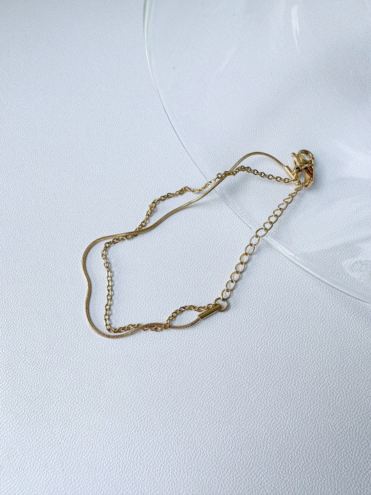 Double Chain Gold Minimalist Anklet