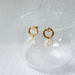 Natural Pearl Double Circle Gold Earring