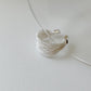 S925 Multiwire Wide Adjustable Silver Ring