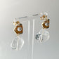Transparent Crystal Gold Pearl Drop Earring