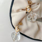 Transparent Crystal Gold Pearl Drop Earring