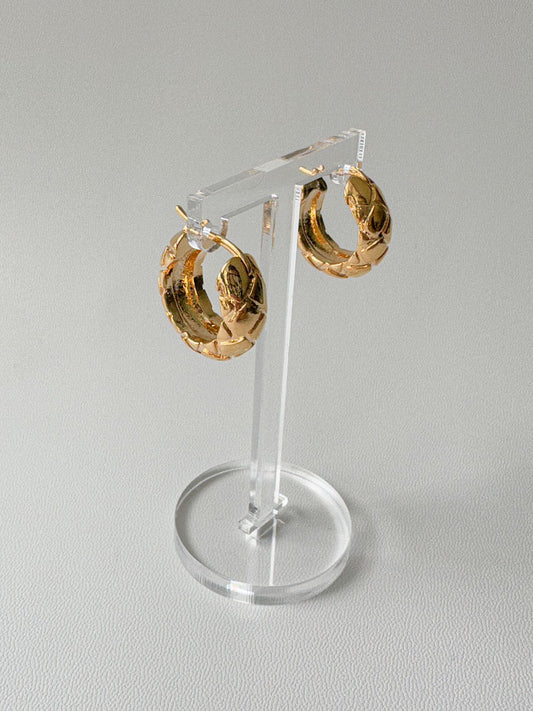 Coco Classic Style Hoop Earring 24K Yellow Gold Plated