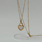 Double Sides Black & White Heart Necklace