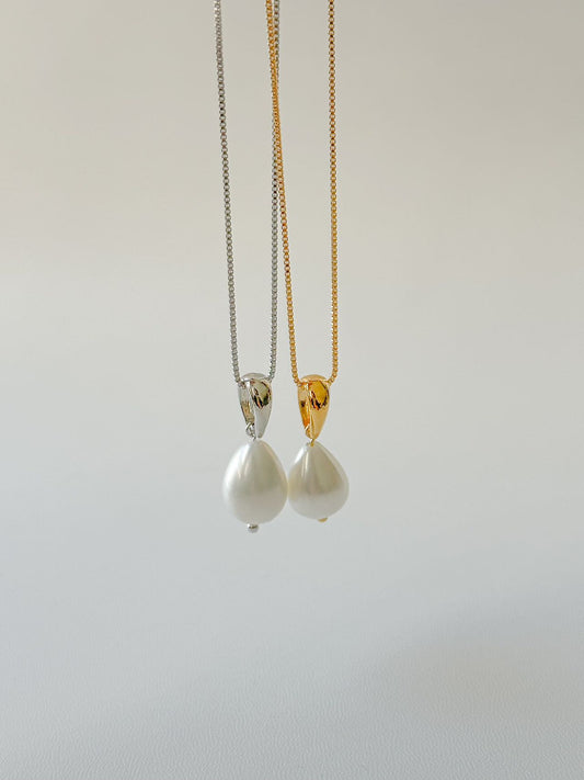 Large Single Pearl Long Necklace