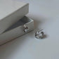 Wrinkle Textured Sterling Silver Huggies