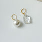 Asymmetrical Chunky Drop Pearl Earring