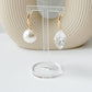 Asymmetrical Chunky Drop Pearl Earring