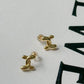 Double C Sterling Silver Stud Earring