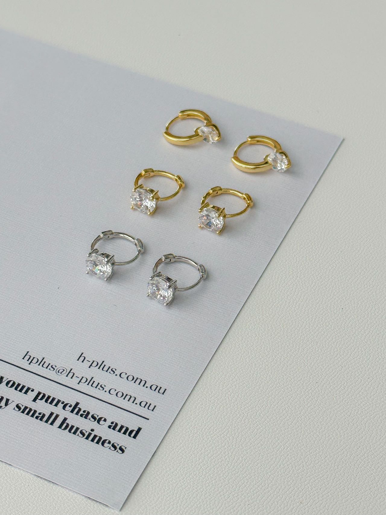 Round Cubic Zirconia Dainty Huggie Earring