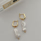 S925 Irregular Natural Pearl Drop Earring