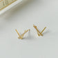 S925 CZ V-Shap Stud Earring