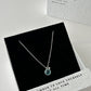 S925 Cat Eye Blue Round Pendant Necklace