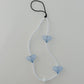 White Beads Strap with Sky Blue Heart