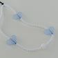 White Beads Strap with Sky Blue Heart