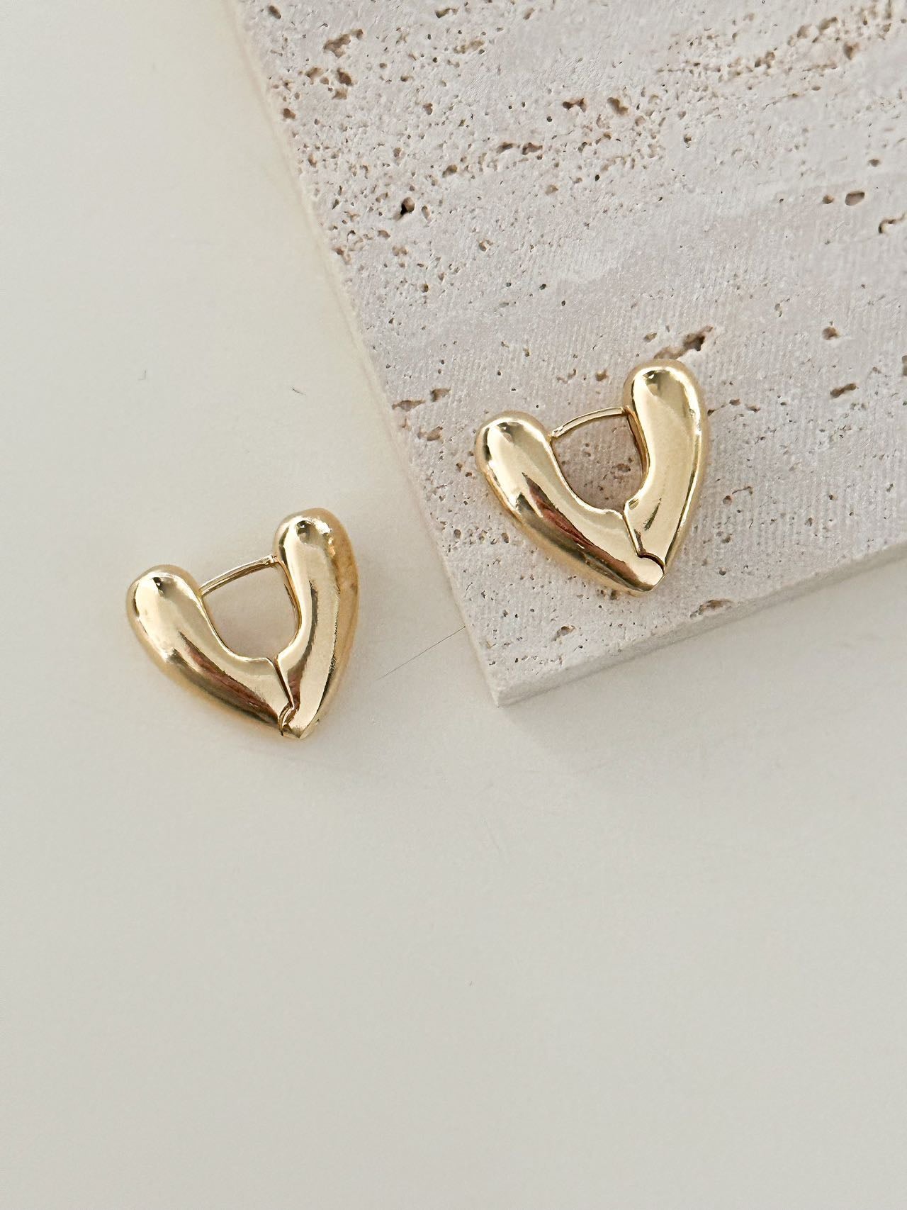 Bold Heart Shape Hoop Earring