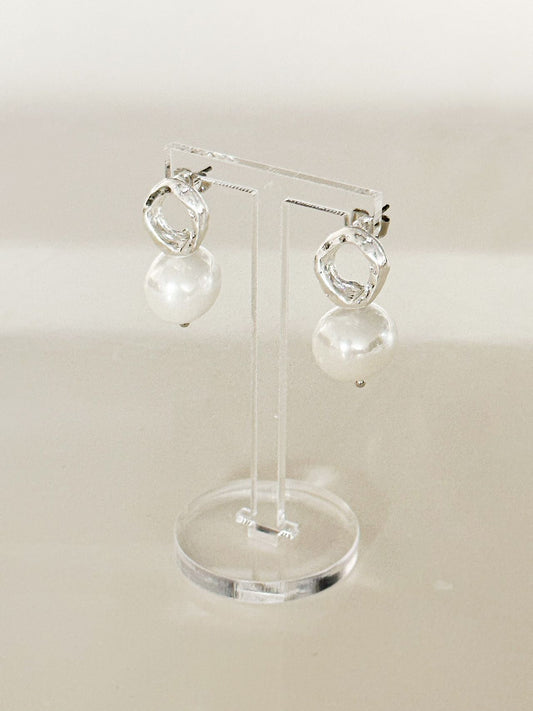 Real Pearl Round Circle Earring