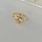 CZ Gold Flower Open Ring