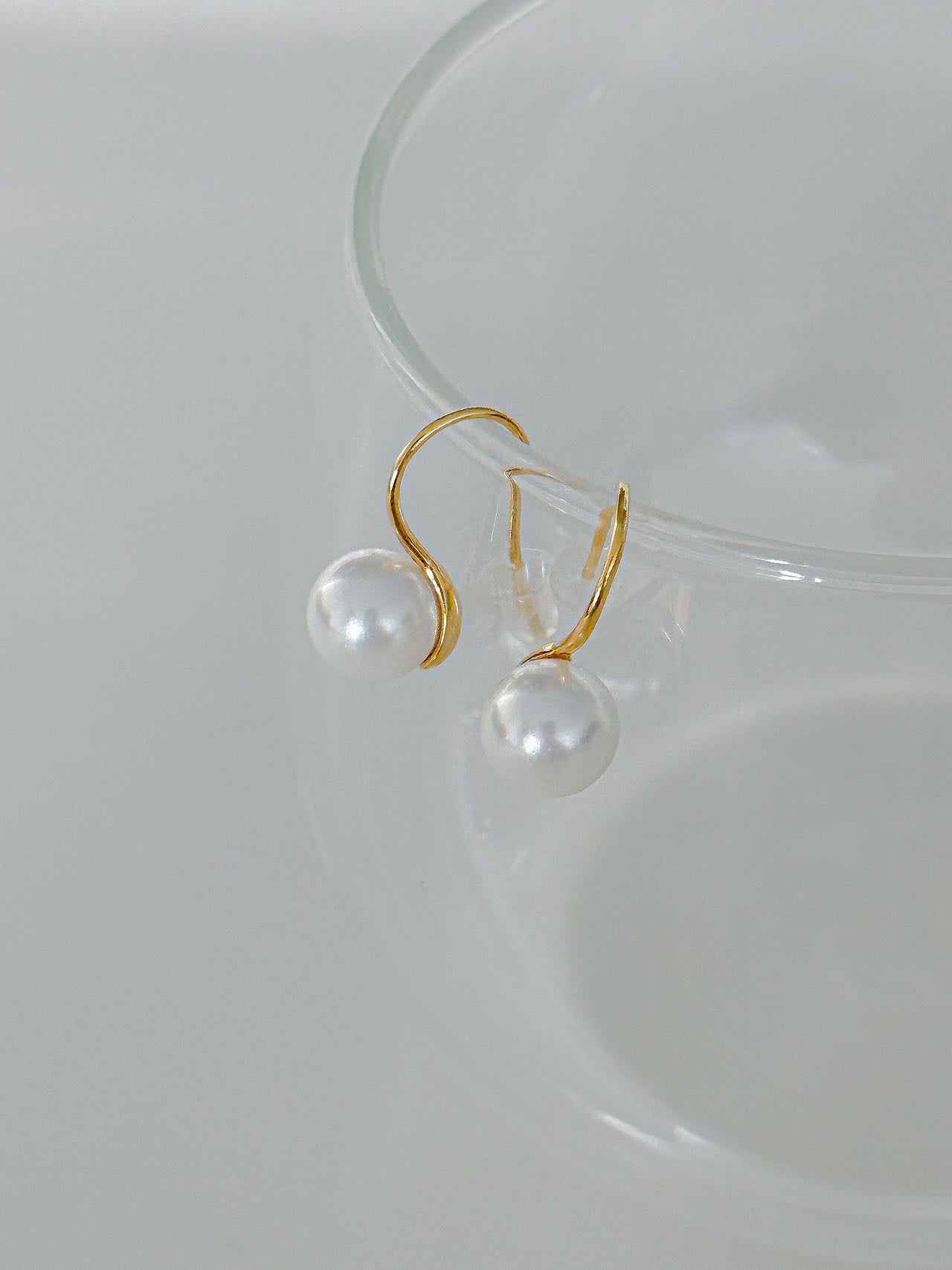 Real Pearl Gold Dangle Earring