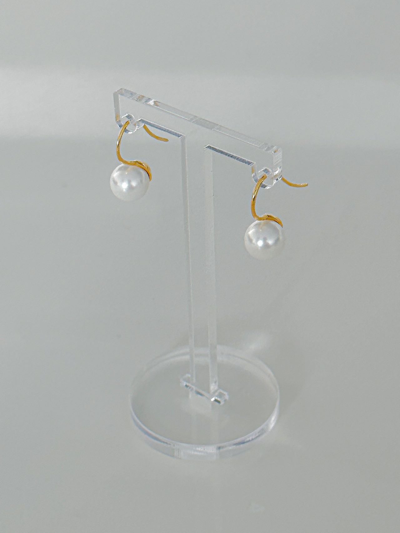 Real Pearl Gold Dangle Earring