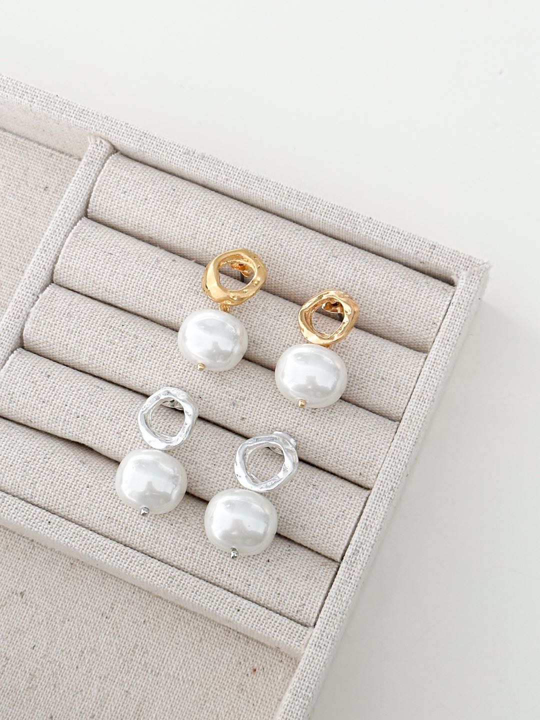 Real Pearl Round Circle Earring